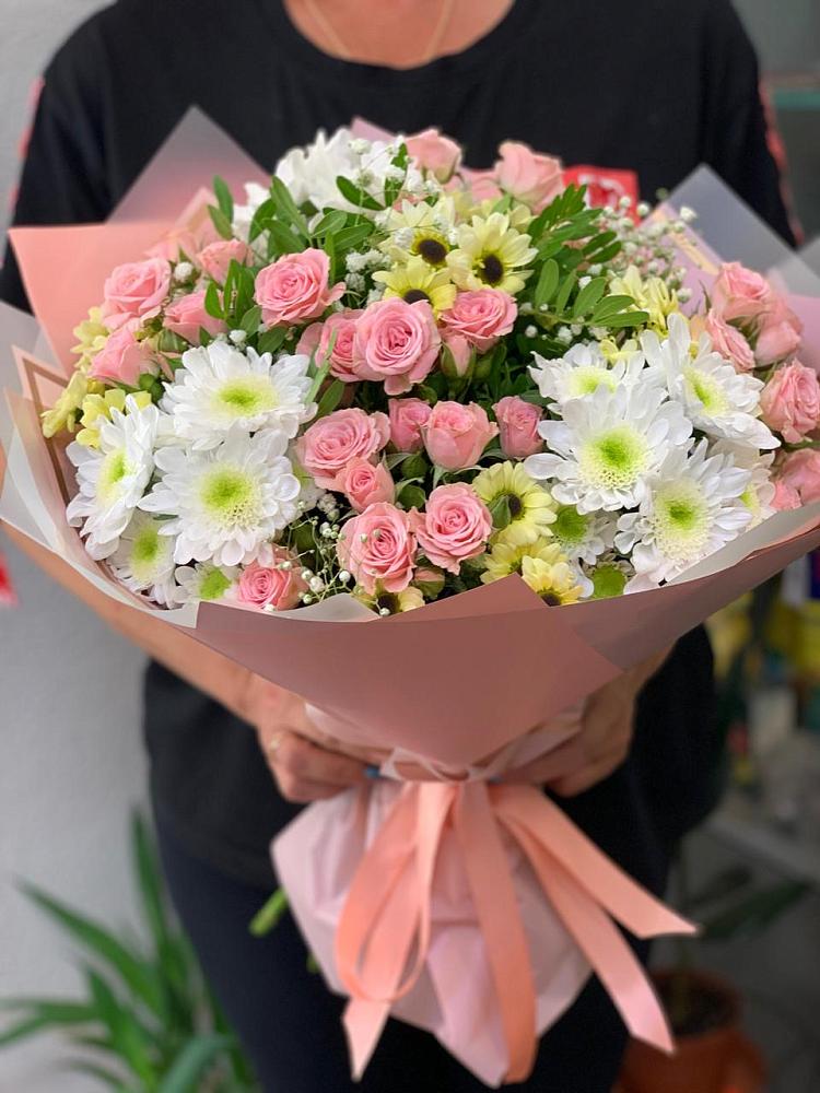 Букет цветов из: Розы и Хризантемы в Инзер