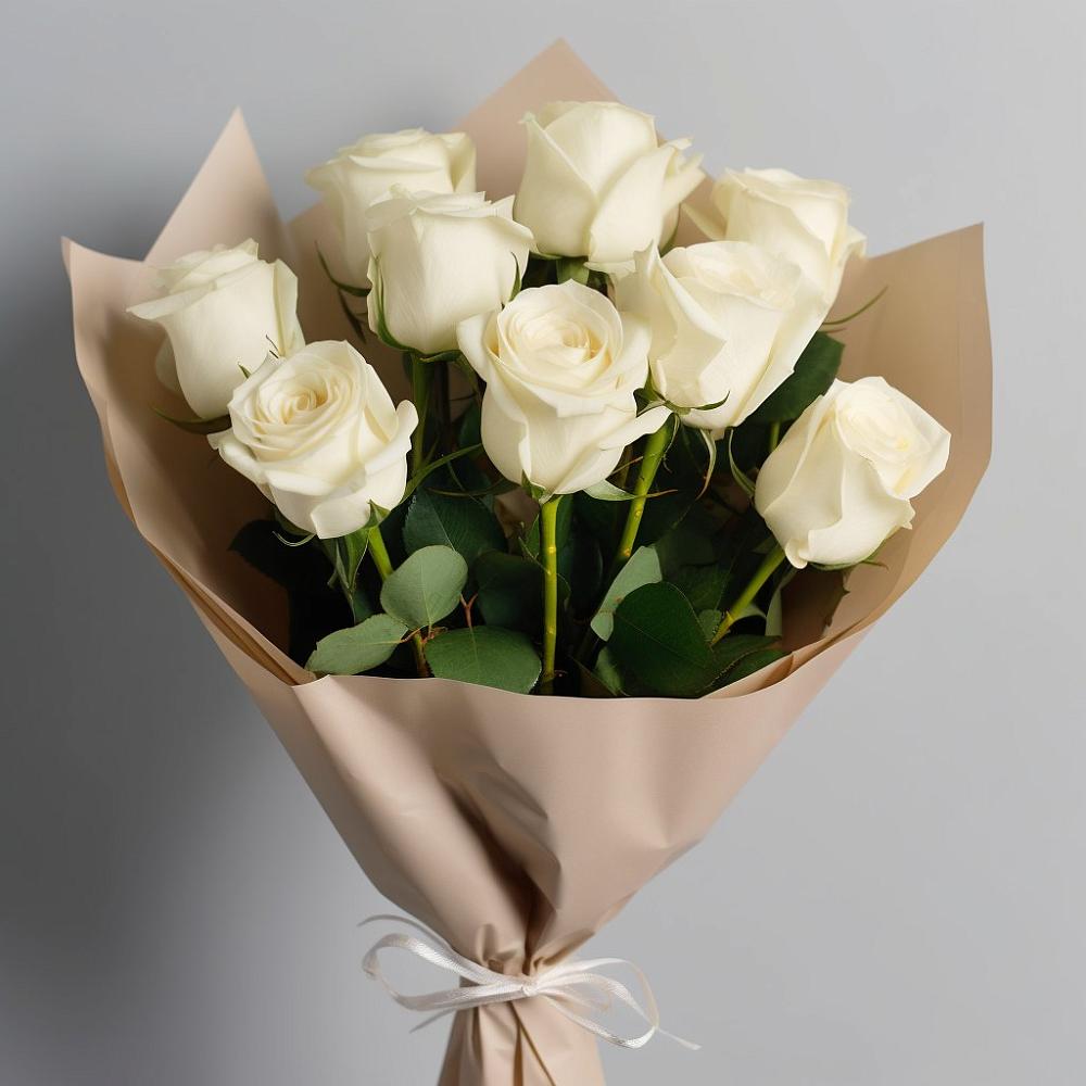 Букет 9 Белых роз Эдлесс Лав в Инзер