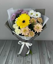 Букет цветов из:  Розы, Герберы и Хризантемы #REPLACE_PRED# Инзер