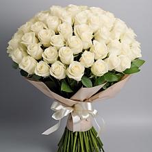 Букет 101 беля роза Белоснежка в Инзер