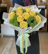 Букет цветов из:  Хризантемы и Розы #REPLACE_PRED# Инзер