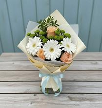 Букет цветов из:  Герберы, Розы и Хризантемы в Инзер