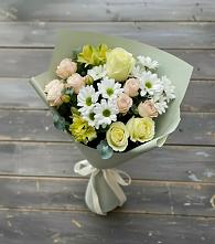 Букет цветов из:  Альстромерии, Розы и Хризантемы в Инзер