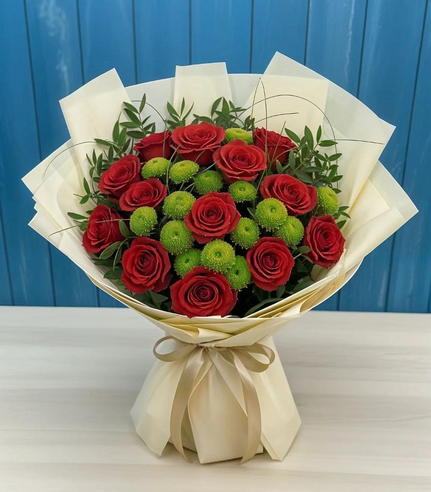 Букет цветов из: Розы и Хризантемы в Инзер