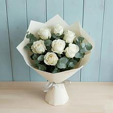 Букет Белые розы в Эвкалипте #REPLACE_PRED# Инзер