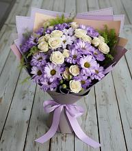 Букет цветов из:  Хризантемы и Розы в Инзер